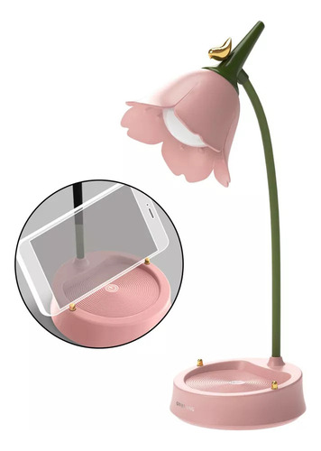 Mz Lámpara De Mesa Led De Flúor, Luz De Escritorio Rosa