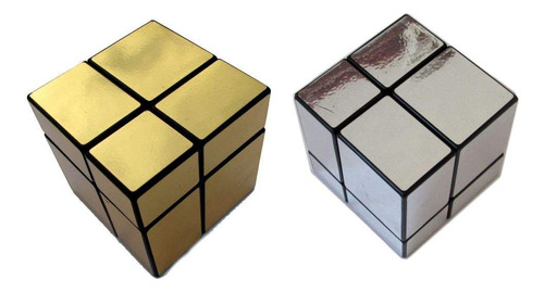 Cubo Rubik Qiyi Mirror 2x2 Speed Dorado Espej Original Plata
