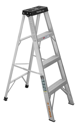 Escalera De Tijera Tipo 3 Escalones Truper 16741 Color Gris Gris