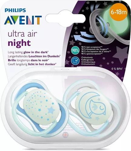 Philips Avent 2 Chupetes Ultra Air Happy 0-6 meses niño Scf080/01