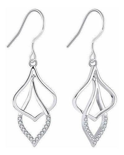 Yl Linear Swirl French Wire Earrings 925 Sterling Silver Int