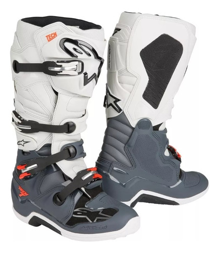 Botas Tech 7 Gris Alpinestars Adulto No Fox Enduro Moto Atv