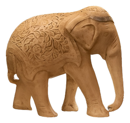 Elefante Adorno Cerámica Pintado Estaño Beige Campoamor Deco