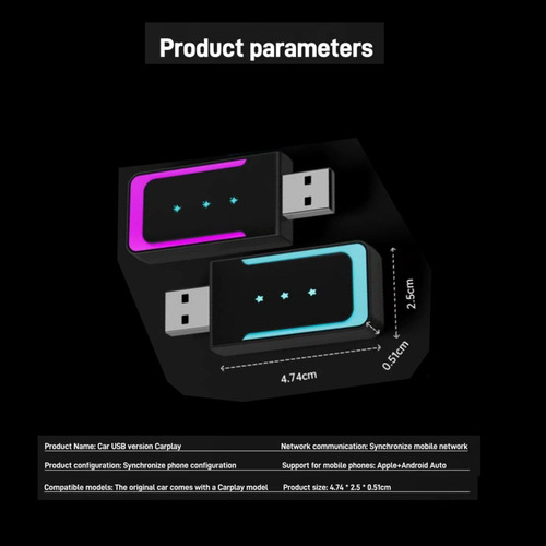 Adaptador Carplay Plug And Play Accesorios Automotrices Azul