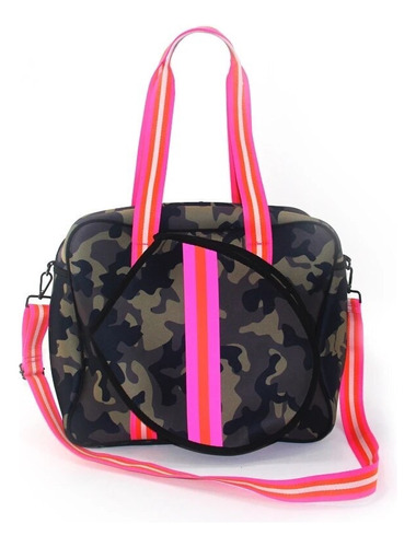 Bolso Cartera Deportiva Raqueta Tenis Pala Pádel Mujer Negro