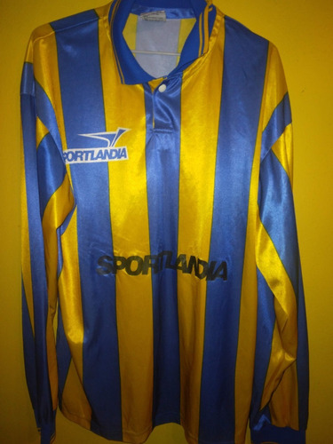 Antigua Camiseta Sporlandia * Rayas Azul Y Amarilla Años 80
