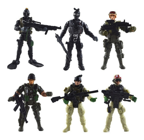 Set de 6 modelos de soldados de juguete en miniatura