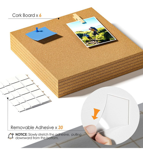 Baldosas De Corcho De 12 X 12 Pulgadas, Paquete De 6 Tablas