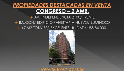Imagen 2 de 26 de 2 Amb. Balvanera, Av. Independencia Y Rincòn. Frente/balcòn