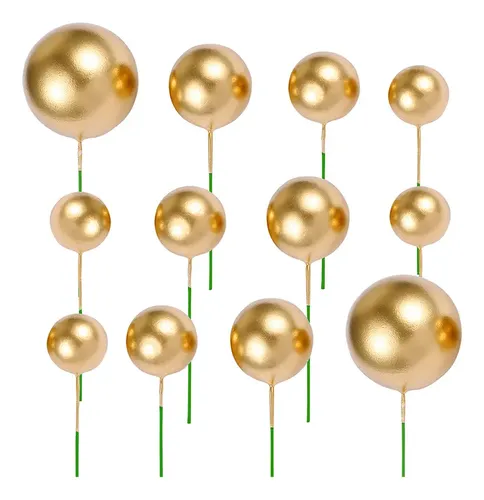 Adornos De Bolas Para Pasteles - 36 Piezas Con Palitos, Para Decorar Tartas, Postres Y Cupcakes