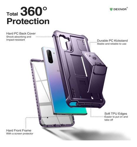 Funda P/ Samsung Galaxy Note 10 6.3 PuLG Dexnor Color Pur...