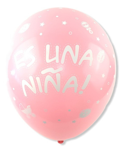 Bolsa Con 12 Globos Es Una Niña Color Rosa 12 PuLG