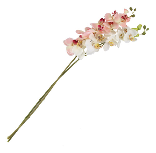 Flor Artificial De Orquídea De Mariposa De 2 Ramas Para Deco