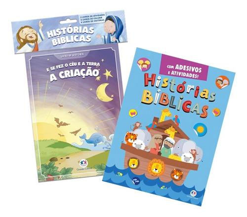 Kit Bíblico Para Crianças - 8 Livro De Histórias + Adesivos - Ciranda Cultural