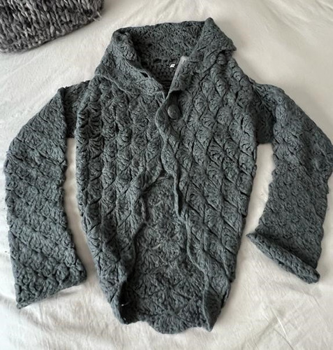 Saco Pullover Crochet Abrigo Con Mangas Y Cuello