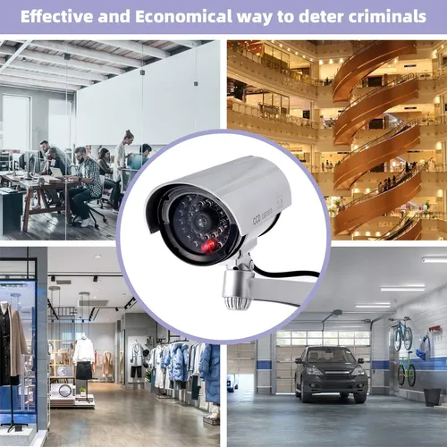 Falso Sistema De Vigilancia Impermeable Con Luces Led Pack 4