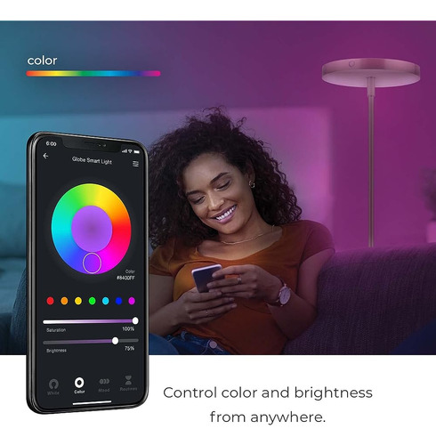 Globe Electric 65539 Wi-fi Smart 63 Lámpara De Pie, Latón M
