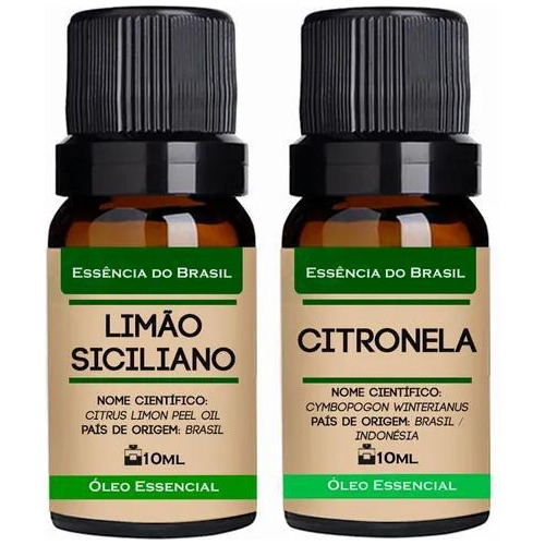 Kit 2 Óleos Essenciais 10ml - Limão Siciliano + Citronela