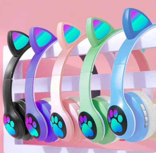 Audífonos Inalámbricos Bluetooth Orejas Con Luz Niñas Niños 
