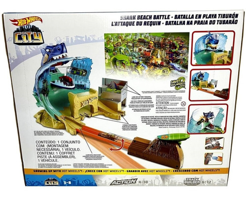 Imagem 4 de 4 de Pista Batalha Na Praia Tubarão Carrinho Hot Wheels Original
