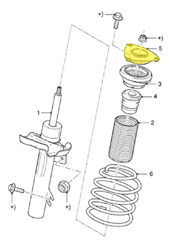 Placa Montaje Amortig Del Focus Ii De 7/2008 - 8/2013