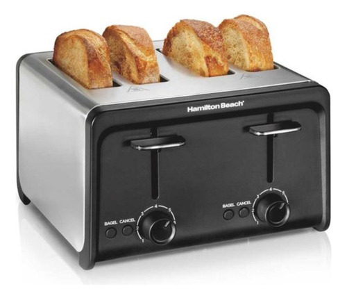 Tostador Hamilton Beach 4 Rebanadas Grandes Bagel 24997f Color Negro