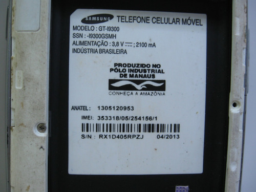 Samsung Galaxy S3 16gb Gt-i9300 Não Liga Tela Touch Trincado