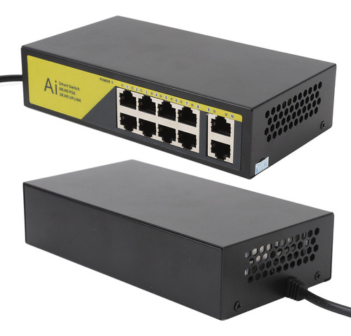 10 Puertos Poe Gigabit Ethernet Plug And Play Sturdy Metal 8