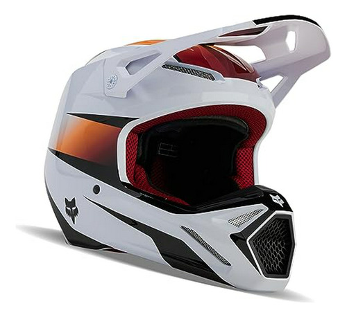 Casco De Motocross Fox Racing V1, Flora Blanco/negro, Grande