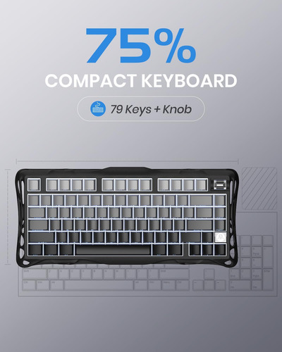 Teclado Gamer Gravastar Mercury K1 Con Bluetooth Y Usb-c