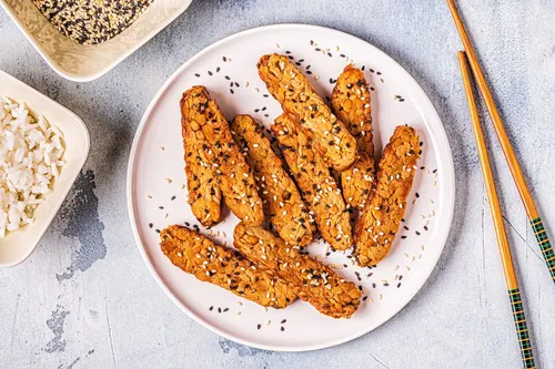 Tempeh Hongo Comestible Rhizopus Oligosporus Proteina Vegana