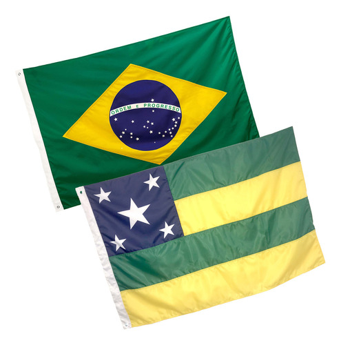 Kit Bandeiras Brasil E Sergipe 2panos (1,28x0,90) Brasil Sergipe