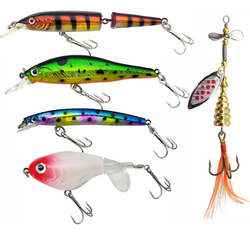 Kit 5 Señuelos Surtidos Pesca