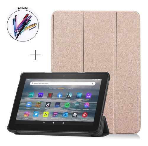 Capa Smartcover Para Tablet Amazon Fire Hd 7 2022 + Caneta