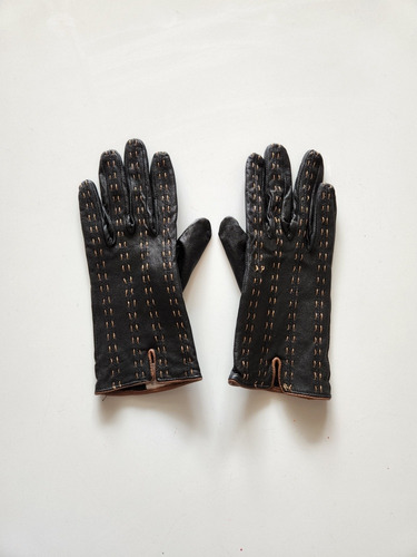 Guantes Cuero Negro Y Marrón Y Polar Super Abrigados Y Finos