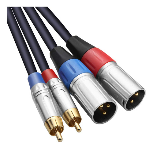 Tisino Cable Doble Rca Xlr 2 Macho Conexion Audio Estereo