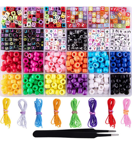 1000 Piezas De Abalorios Para Hacer Pulseras Abc Beads Pony