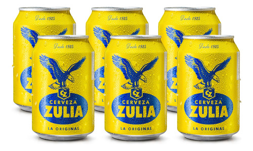 Cerveza Zulia Lata 295ml 4.5gl 6 Unidades