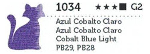 Tinta Óleo Premium G2 Opaco 20ml Gato Preto Cor Azul Cobalto Claro
