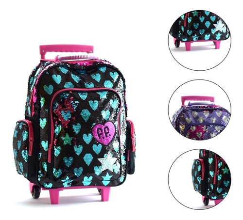 Mochila Carro Lentejuelas Corazones 33783 Cuotas