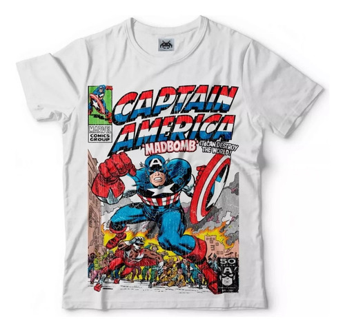 Remera Capitan America Comic Algodon Premium
