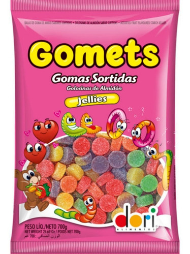 Gomas Dori Sabores Sortidos Pacotes De 700 Gramas