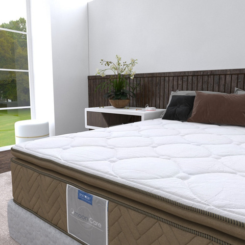 Colchón Restonic Matrimonial Con Resortes + 4 Almohadas Std
