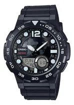 Comprar Reloj Casio Aeq-100w 30 Memorias Cronometro Sumergible 100m Color De La Correa Negro\u002Fblanco
