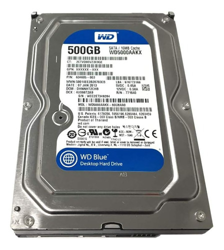 Disco Duro Interno Western Digital Wd500aaks 500gb