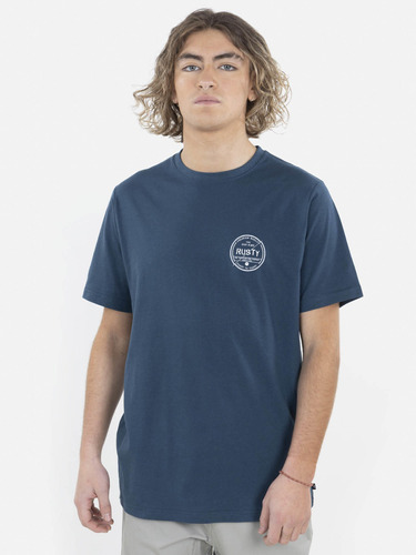 Polera Brake Signal Ss Tee Hombre Azul Rusty