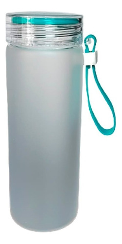 Botella De Cristal Satinada Tlp Sublimación Con Tapa Colores Color Azul claro