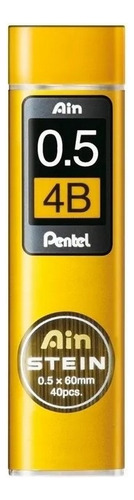 Estojo Mina Grafite Pentel Ain Stein 0.5mm 4b Com 40 Un