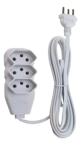 Extensão Forceline 3 Tomadas 3m Branco 10a