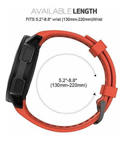 Malla De Silicona Garmin Instinct 2/ Solar/ Tactical Roja